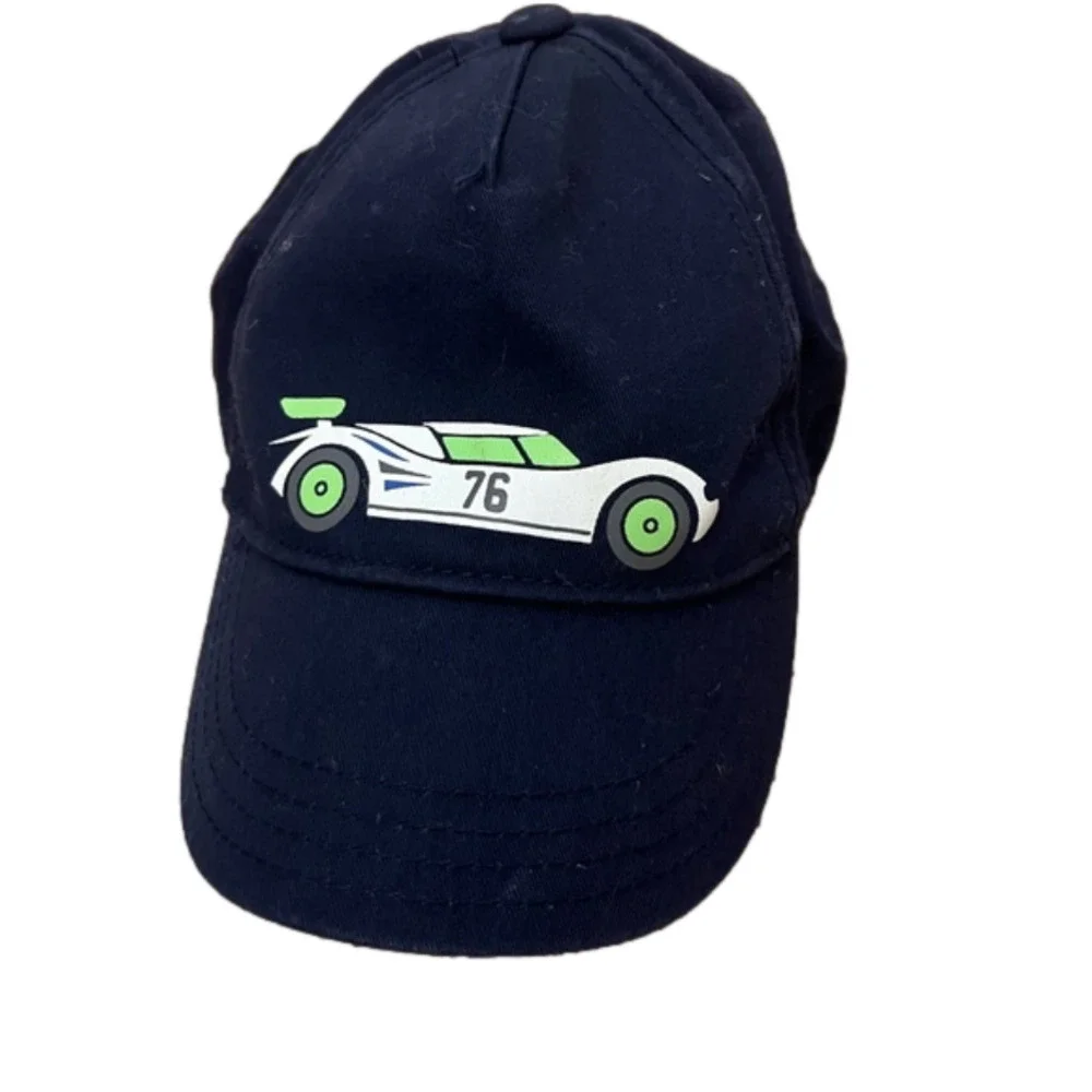 Toddler baseball cap navy blue with car